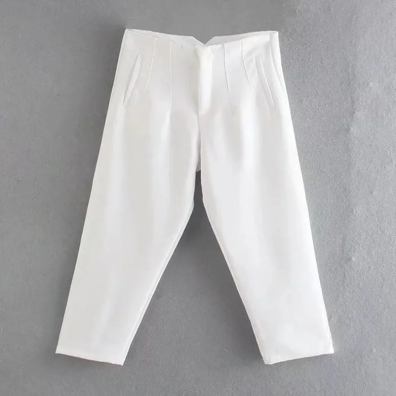 Waist Zipper Fly Female Trousers