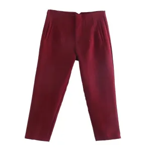 Waist Zipper Fly Female Trousers
