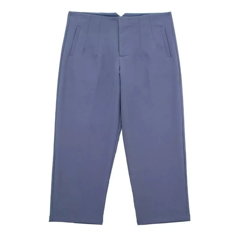Waist Zipper Fly Female Trousers