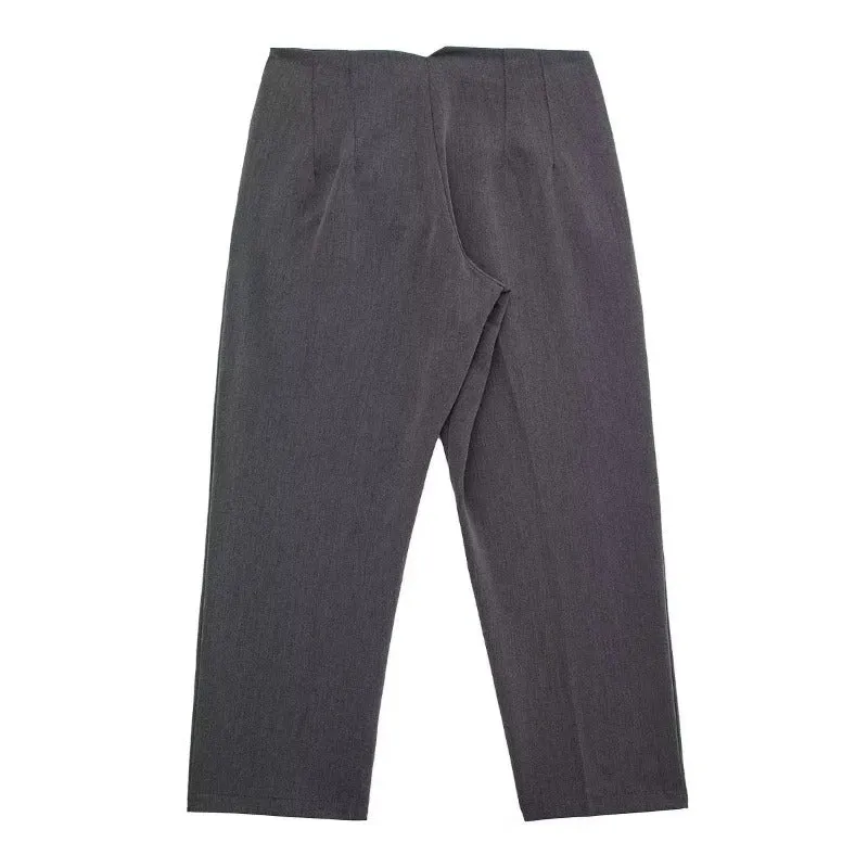 Waist Zipper Fly Female Trousers