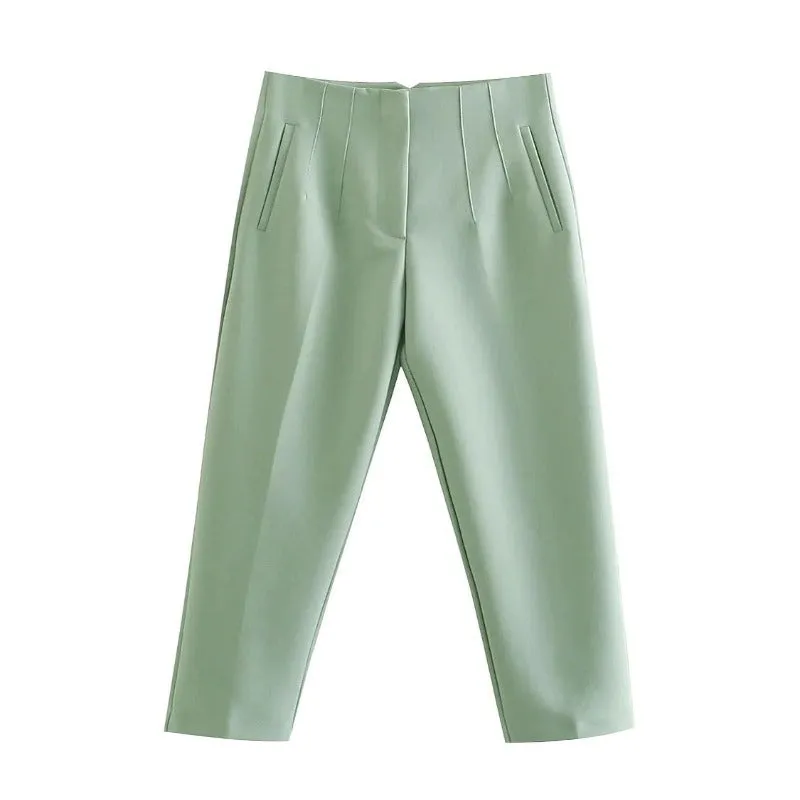 Waist Zipper Fly Female Trousers
