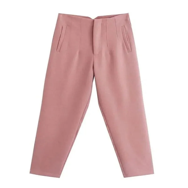 Waist Zipper Fly Female Trousers