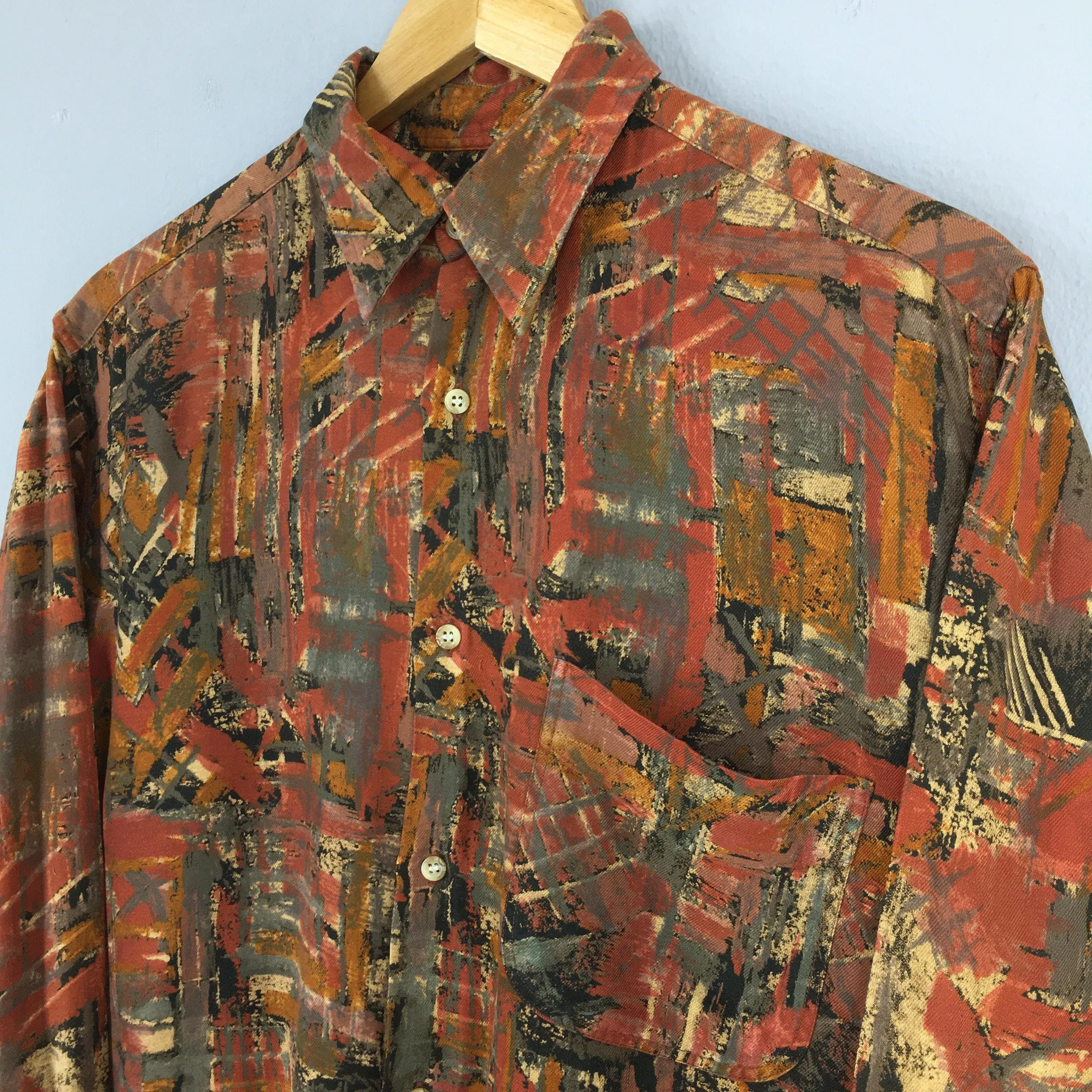 Wesley Made In France Abstract Multicolor Casual Shirt Large