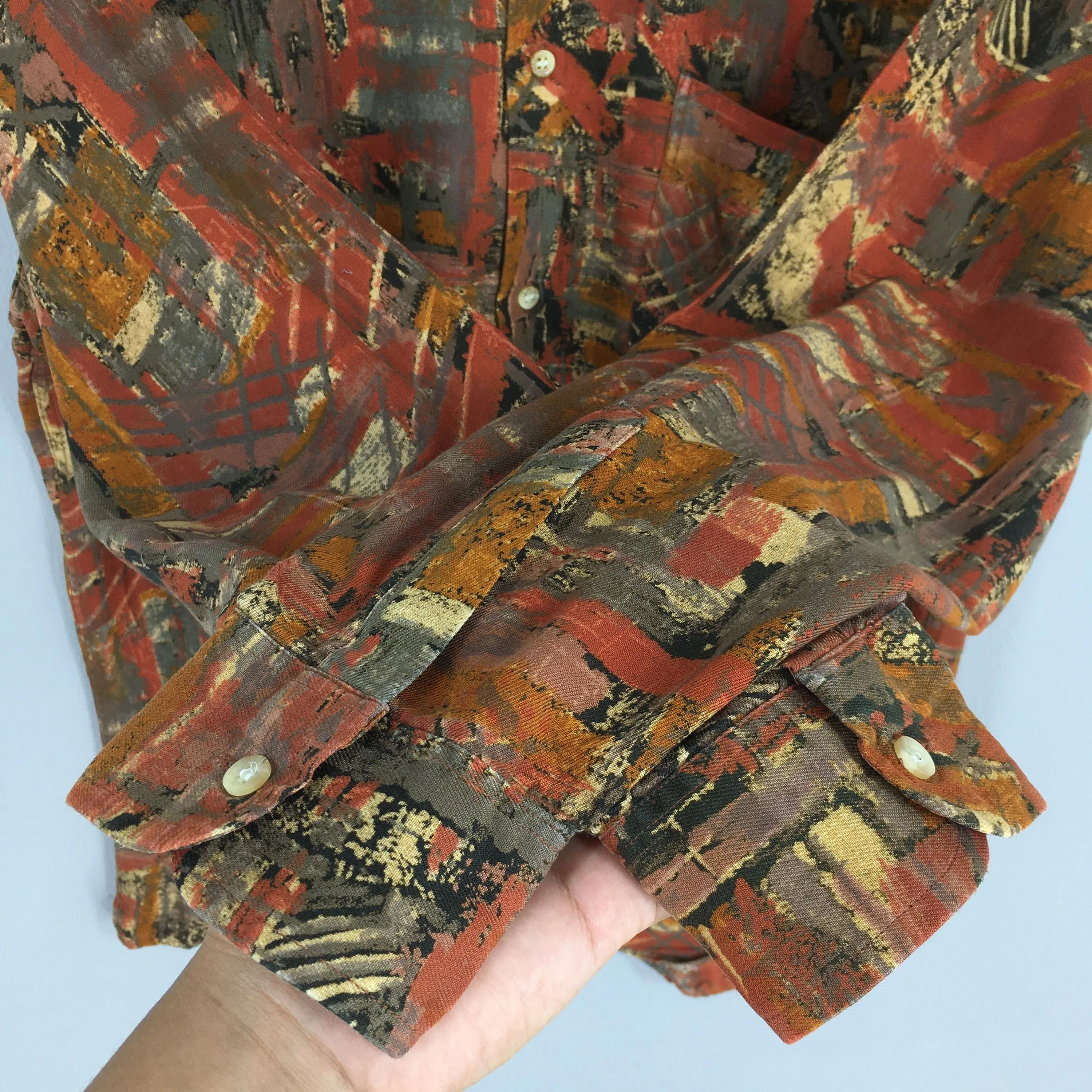 Wesley Made In France Abstract Multicolor Casual Shirt Large