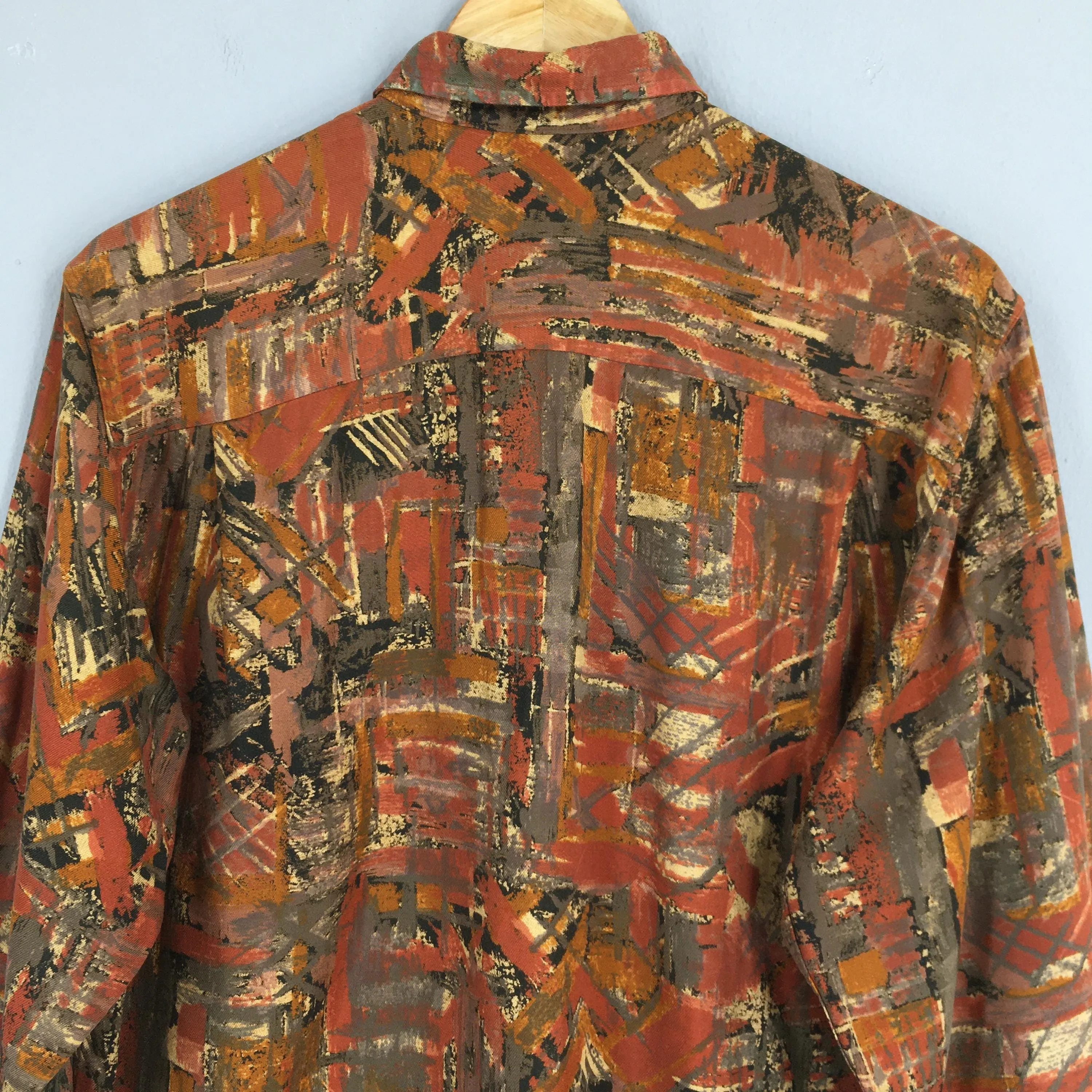 Wesley Made In France Abstract Multicolor Casual Shirt Large