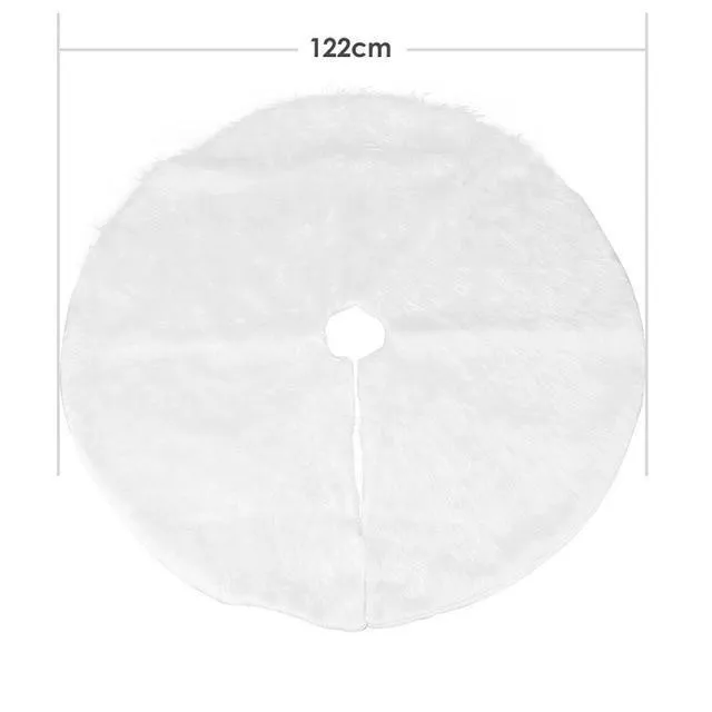White Faux Fur Christmas Tree Skirt