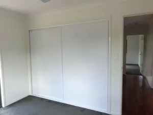 White Vinyl Sliding Wardrobe Door System BRISBANE, GOLD COAST