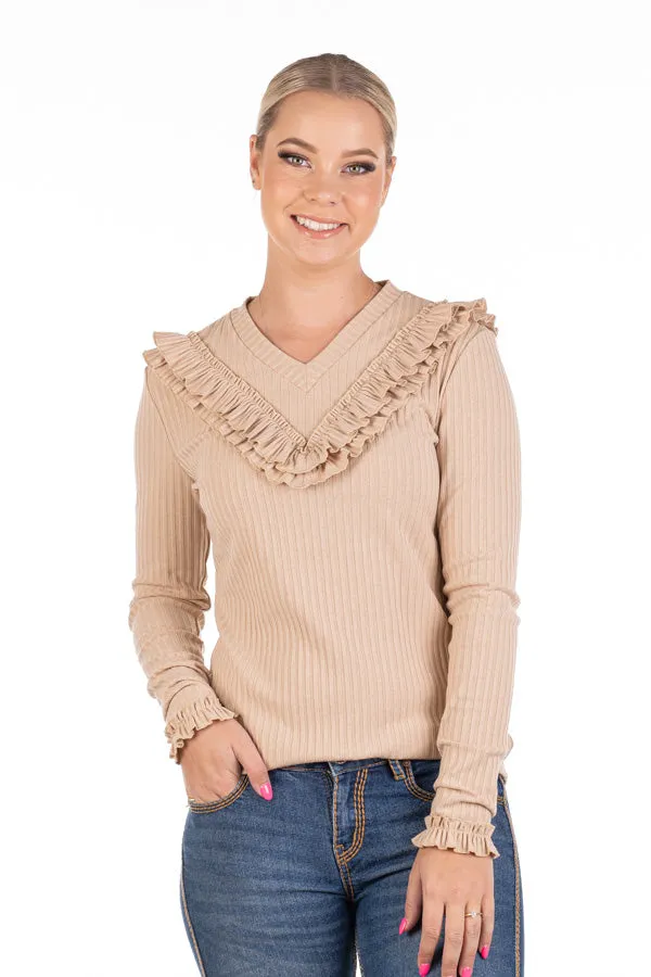 Winter Collection - RT11 Camel Ruffle Knit