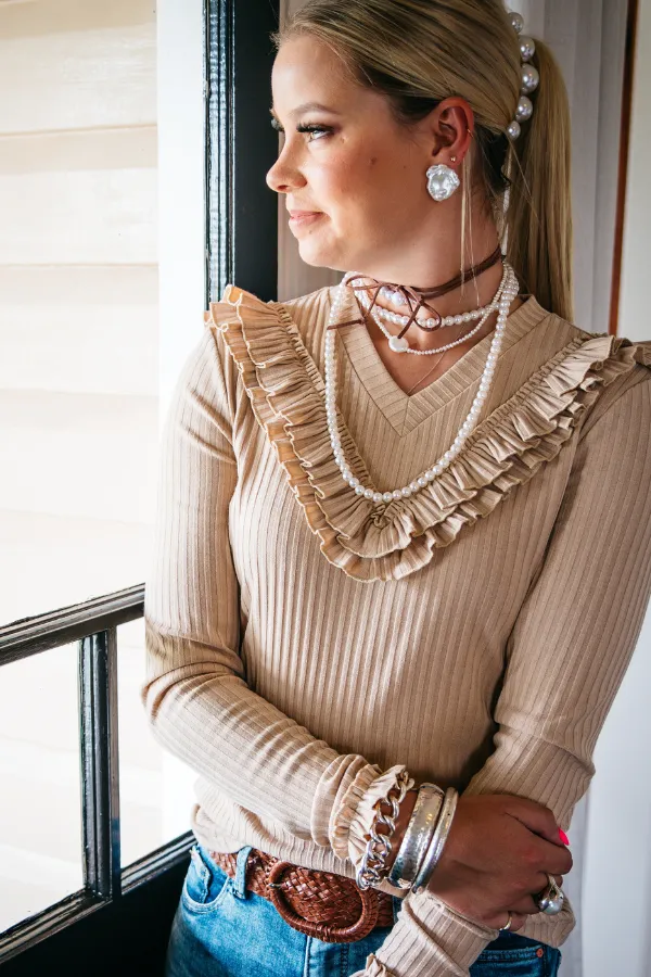 Winter Collection - RT11 Camel Ruffle Knit
