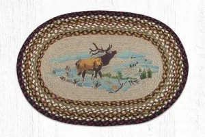 Winter Elk Oval Braided Rug