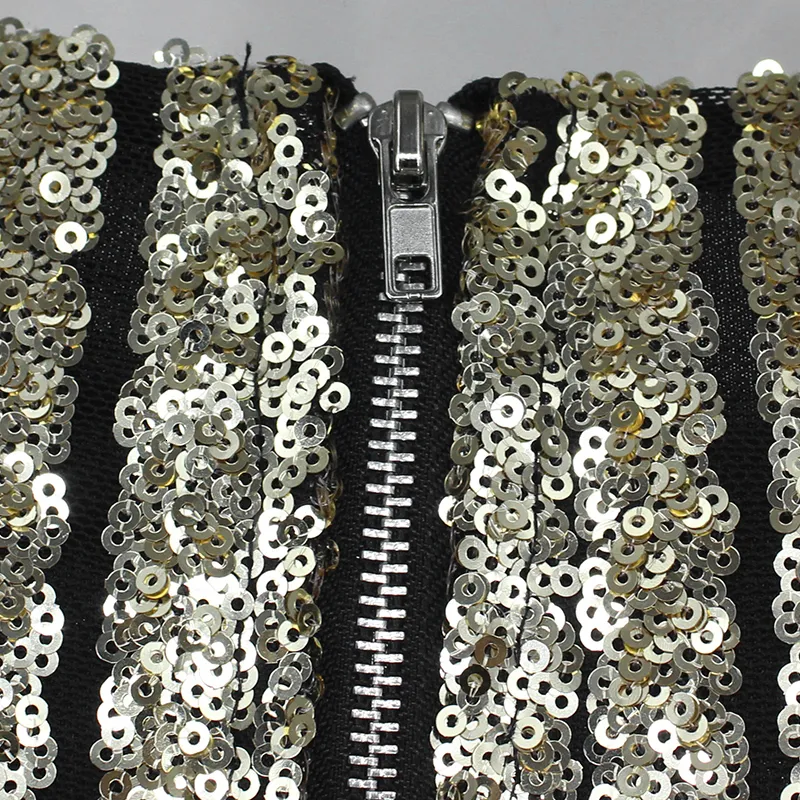 Women's Autumn Sequin O-Neck Sheath Mini Dress
