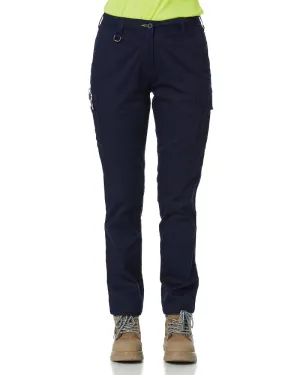 Womens Stretch Cotton Cargo Pants - Navy
